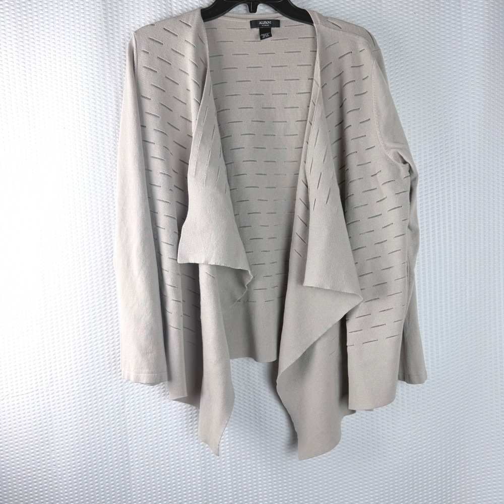 Alfani Woman Tan Textured Knit Open Front Waterfall Cardigan Plus Size 3X